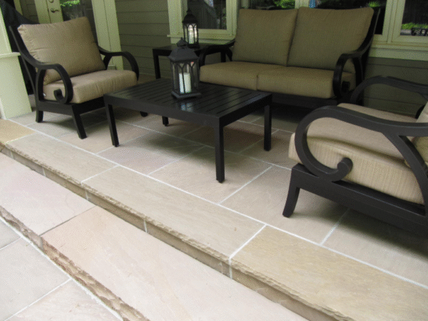 Raj Green Sandstone 50mm Rockface - Steps & Wall Coping