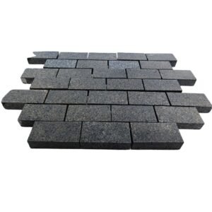 Black Pearl 40mm Flamed Textured Granite Block Setts 200x100mm, 11m2