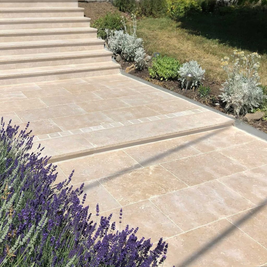 Acid Wash Sinai Pearl Tumbled Limestone Paving